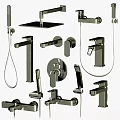 Black Modern Bathroom and Kitchen Faucets with Shower Head and Handheld Taps
