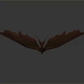 Mythical Fantasy Game Movie Character With Large Red Wings In Flying Pose