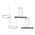 Modern Linear Chandeliers With Multiple Bulbs And Hanging Design Structures 3d model