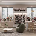 Modern Flower Boutique Store With Flower Wall Multi layer Rack Bouquets And Chairs Decor