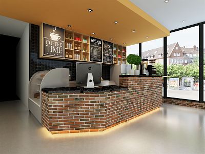 Industrial LOFT Milk Tea Shop 3d model