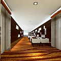 Modern Cinema Lobby Interior With Wooden Ceiling Marble Counters And BAR Area
