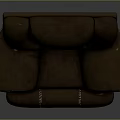 Comfortable Brown Leather Single Sofa With Padded Backrest And Armrests Modern Design 3d model