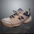 New Balance Beige And Navy Casual Sneakers With Laced Design And Worn Look