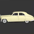 Ivory Vintage Car With Classic Design Sleek Body Lines Chrome Accents And White Wheels
