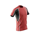 Red And Black Color Block Short Sleeved T Shirt For Sports