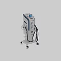 White and Blue M22 Mobile Medical Trolley with Wheels Control Panel and Hoses