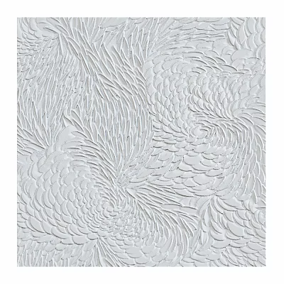 White Textured Decorative Surface With Intricate Feather Like Embossed Patterns 3d model