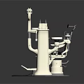 Dental Treatment Equipment With Adjustable Chair Lamp And Instrument Arms