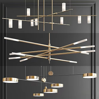 Minimalist trend chandelier 3d model