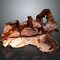Natural Landscape Featuring Irregular Rock Formation With Reddish Brown Tones And Hollow Spaces