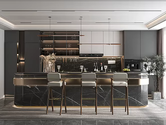 Open kitchen Modern kitchen 3d model