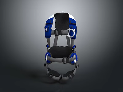 Blue And Black Adjustable Baby Carrier With Safety Buckles And Straps 3d model