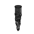 Black Modern Chandelier With Hanging Strip Ornaments And Feather Like Design For Artistic Interior