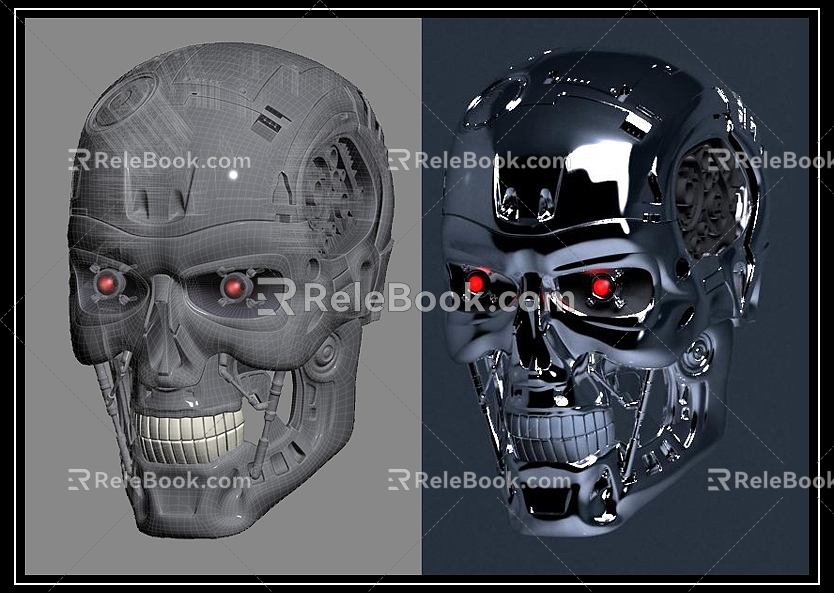 T800 Mechanical Skull 3d model