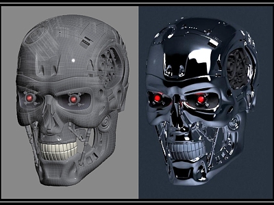 T800 Mechanical Skull 3d model