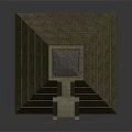 Detailed Cartoon Ancient Pyramid Scene Featuring Stone Steps And Temple Top
