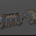 Ancient Wooden Wheeled Siege Weapon With Catapult Structure And Cargo Compartments