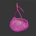 Handwoven Wicker Basket with Natural Wooden Handle for Home Decor and Storage