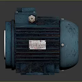 Blue Green Industrial Electric Motor With Cooling Fins Shaft And Terminal Box