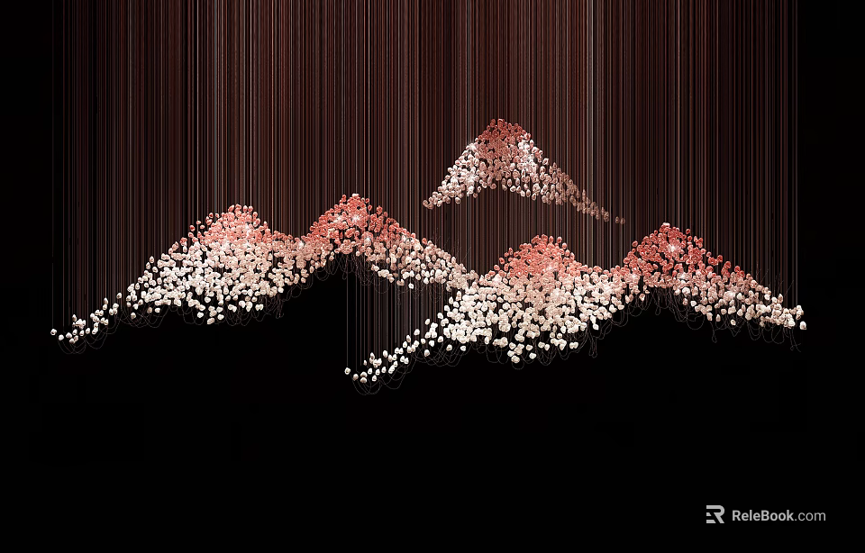 Modern Artistic Chandelier With Mountain Shape Light Dots For Interior Design 3d model