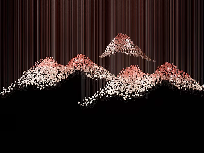 Modern Artistic Chandelier With Mountain Shape Light Dots For Interior Design 3d model