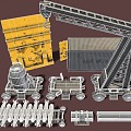 Machinery Military Equipment Industrial Equipment Crane Missile Container 3d model