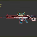 Futuristic Sniper Rifle Design With Scope Blue Accents And Tech Details
