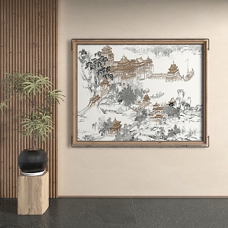 New Chinese Decorative Painting 3d model