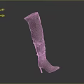 Women's Pink Suede Slouchy Over The Knee Boots With Stiletto Heel