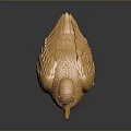 Golden Decorative Duck Figurine With Shiny Metallic Surface And Detailed Feathers
