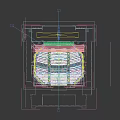 Spacious Theater Interior With Red Seats Wooden Walls Tiered Seating And Lighting Fixtures
