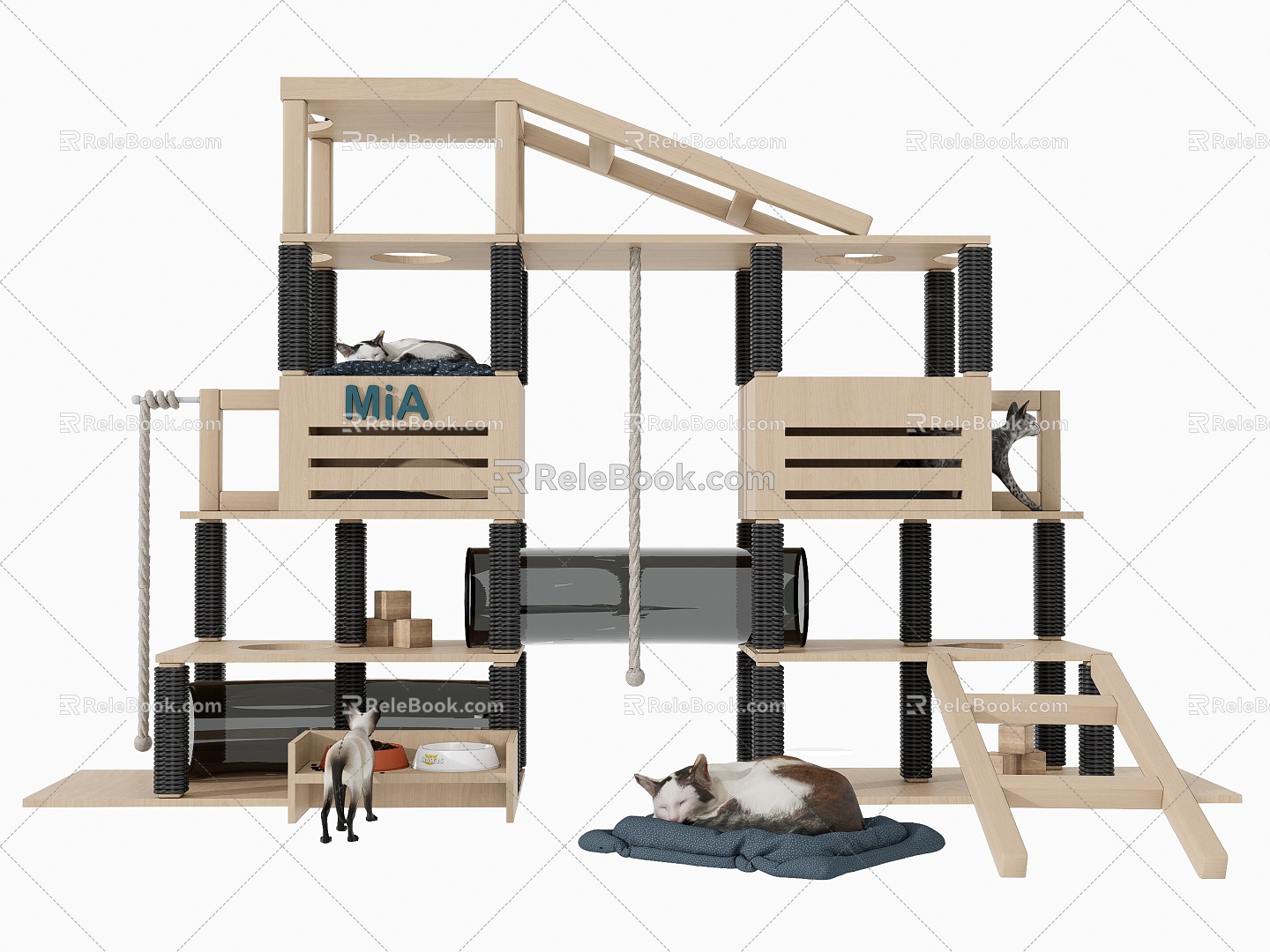 Cat House Cat Climbing Rack Pet Cat Entertainment Area 3d model