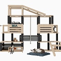 Cat House Cat Climbing Rack Pet Cat Entertainment Area 3d model