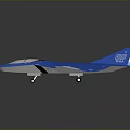 Modern Blue Space Fighter Jet Model With Advanced Aerospace Design Elements