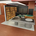 STENDERS Modern Retail Counter Interior Design With Red Signage And Display Shelves