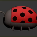 Cute 3D Cartoon Ladybug With Red Shell And Black Spots Design 3d model