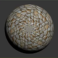 Decorative Spherical Ornament With Irregular Beige Brown Shell Fragments Textured Surface 3d model