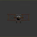 Red And Green Biplane Model With White Blue Target Logos On Wings