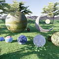 Illuminated Outdoor Lights With Various Shapes And Unique Designs For Garden Nighttime Decoration