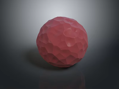 Handmade Red Wooden Decorative Sphere With Geometric Polyhedral Design And Smooth Surface 3d model