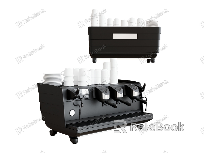 Commercial coffee machine double head coffee machine coffee cup model