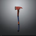 Hardware Tool Axe With Red Head And Blue Red Handle Design