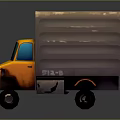 Cartoon Style Truck With Yellow Cab And Gray Cargo Box Design