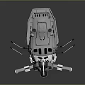 Futuristic Space Exploration Vehicle With Mechanical Structure Landing Legs And Observation Window