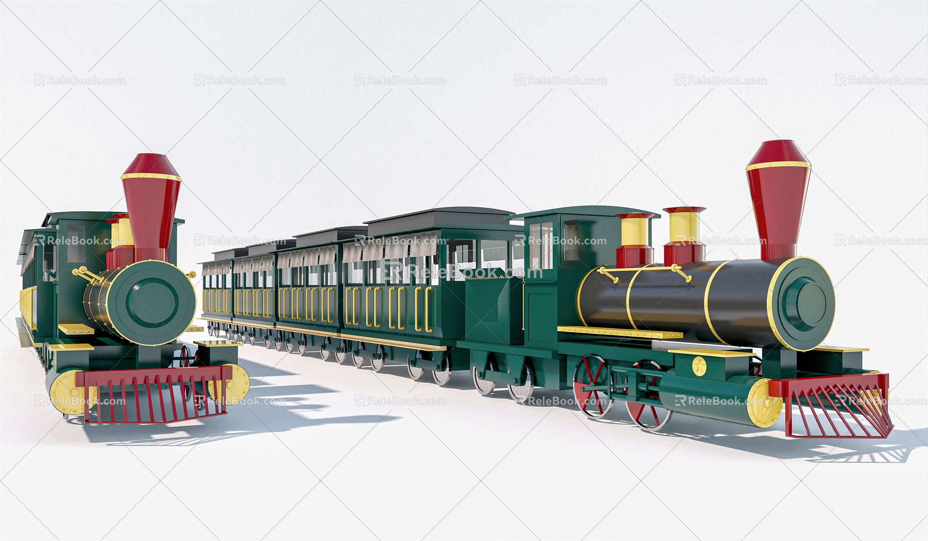 Modern train small train locomotive playground train steam train sightseeing train 3d model