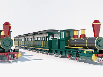 Modern train small train locomotive playground train steam train sightseeing train 3d model