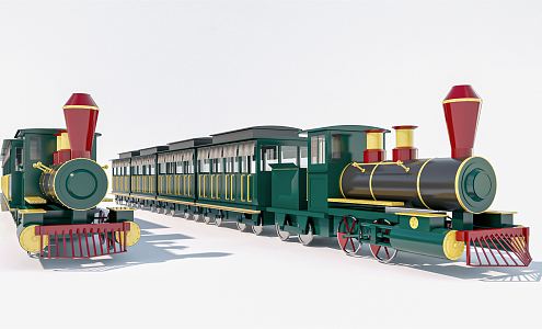 Modern train small train locomotive playground train steam train sightseeing train 3d model