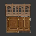 Architectural Wooden Staircase With Intricate Carved Railing And Interior Structure