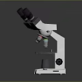 Professional Laboratory Microscope With Binocular Eyepieces Stage Adjustment Knobs And Sturdy Base 3d model